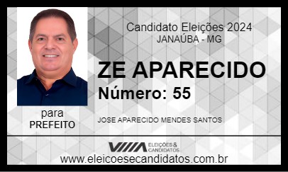 Candidato ZE APARECIDO 2024 - JANAÚBA - Eleições