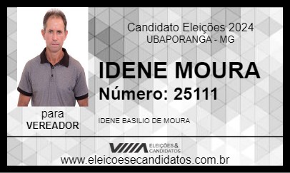 Candidato IDENE MOURA 2024 - UBAPORANGA - Eleições