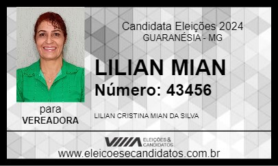 Candidato LILIAN MIAN 2024 - GUARANÉSIA - Eleições