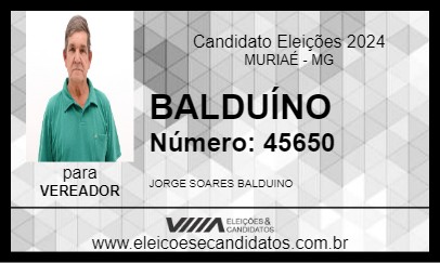 Candidato BALDUÍNO 2024 - MURIAÉ - Eleições