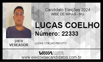 Candidato LUCAS COELHO 2024 - IMBÉ DE MINAS - Eleições