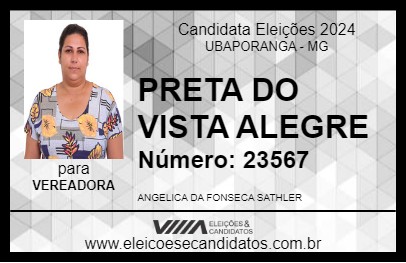 Candidato PRETA DO VISTA ALEGRE 2024 - UBAPORANGA - Eleições