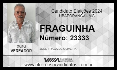 Candidato FRAGUINHA 2024 - UBAPORANGA - Eleições