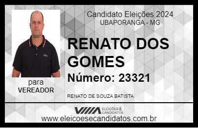 Candidato RENATO DOS GOMES 2024 - UBAPORANGA - Eleições