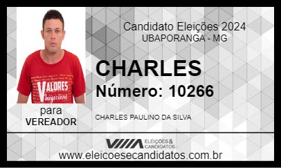 Candidato CHARLES 2024 - UBAPORANGA - Eleições