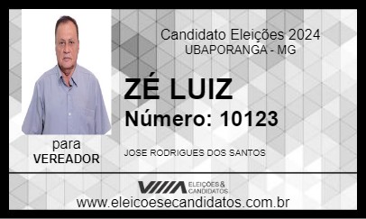 Candidato ZÉ LUIZ 2024 - UBAPORANGA - Eleições