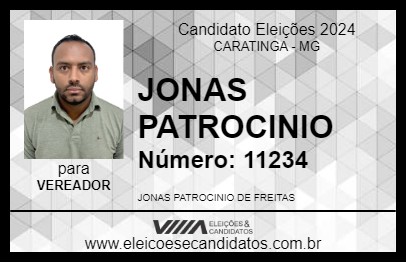 Candidato JONAS PATROCINIO 2024 - CARATINGA - Eleições