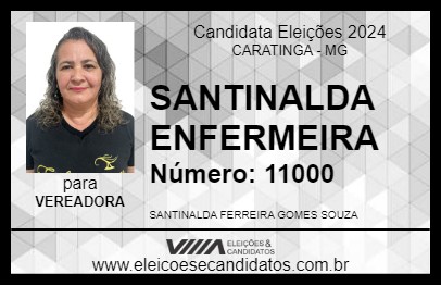 Candidato SANTINALDA ENFERMEIRA 2024 - CARATINGA - Eleições