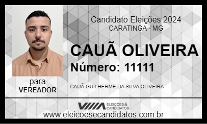 Candidato CAUÃ OLIVEIRA 2024 - CARATINGA - Eleições