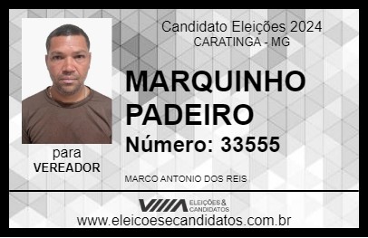 Candidato MARQUINHO PEDREIRO 2024 - CARATINGA - Eleições