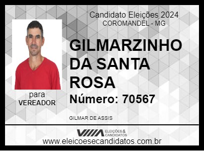 Candidato GILMARZINHO DA SANTA ROSA 2024 - COROMANDEL - Eleições