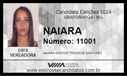 Candidato NAIARA 2024 - UBAPORANGA - Eleições