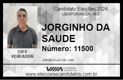 Candidato JORGINHO DA SAUDE 2024 - UBAPORANGA - Eleições