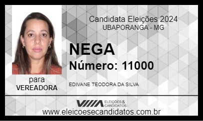 Candidato NEGA 2024 - UBAPORANGA - Eleições