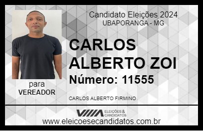 Candidato CARLOS ALBERTO ZOI 2024 - UBAPORANGA - Eleições