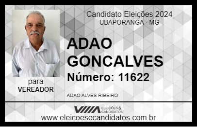 Candidato ADAO GONCALVES 2024 - UBAPORANGA - Eleições