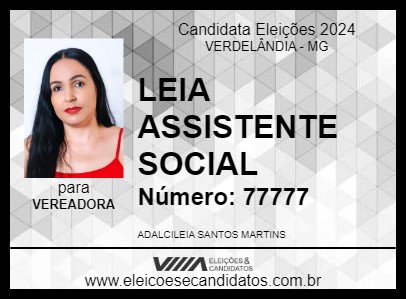 Candidato LEIA ASSISTENTE SOCIAL 2024 - VERDELÂNDIA - Eleições