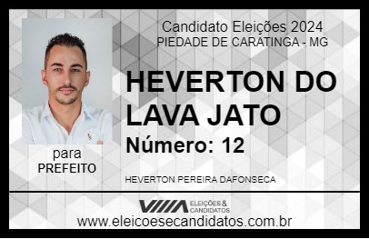 Candidato HEVERTON DO LAVA JATO 2024 - PIEDADE DE CARATINGA - Eleições