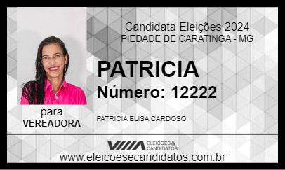 Candidato PATRICIA 2024 - PIEDADE DE CARATINGA - Eleições