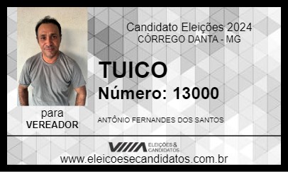 Candidato TUICO 2024 - CÓRREGO DANTA - Eleições