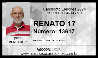 Candidato RENATO 17 2024 - CÓRREGO DANTA - Eleições