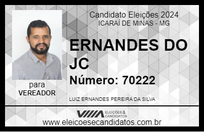 Candidato ERNANDES DO JC 2024 - ICARAÍ DE MINAS - Eleições