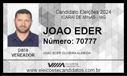 Candidato JOAO EDER 2024 - ICARAÍ DE MINAS - Eleições