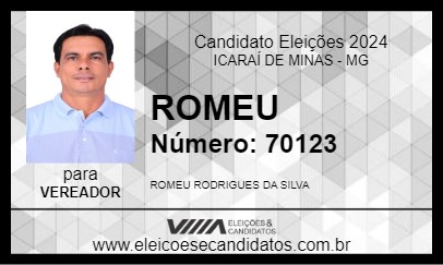 Candidato ROMEU 2024 - ICARAÍ DE MINAS - Eleições