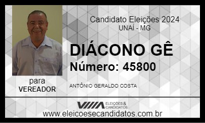 Candidato DIÁCONO GÊ 2024 - UNAÍ - Eleições