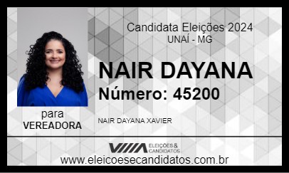 Candidato NAIR DAYANA 2024 - UNAÍ - Eleições