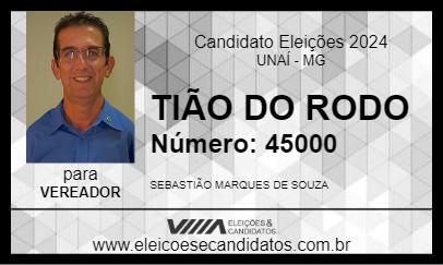 Candidato TIÃO DO RODO 2024 - UNAÍ - Eleições