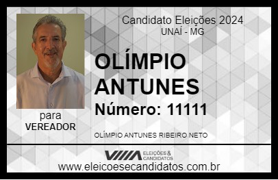 Candidato OLÍMPIO ANTUNES 2024 - UNAÍ - Eleições