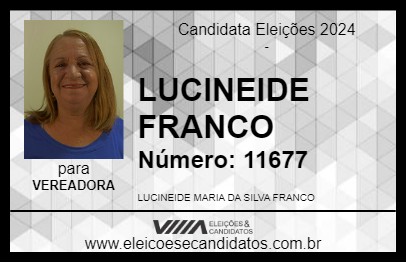 Candidato LUCINEIDE FRANCO 2024 - UNAÍ - Eleições