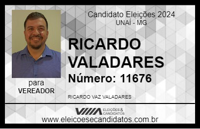 Candidato RICARDO VALADARES 2024 - UNAÍ - Eleições