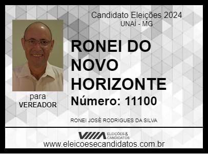 Candidato RONEI DO NOVO HORIZONTE 2024 - UNAÍ - Eleições