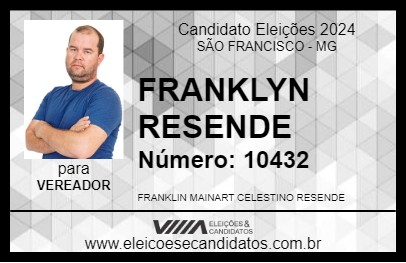 Candidato FRANKLYN RESENDE 2024 - SÃO FRANCISCO - Eleições