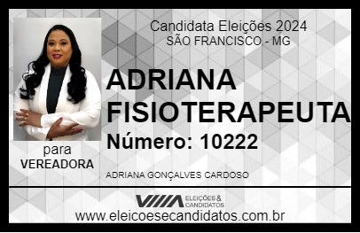 Candidato ADRIANA FISIOTERAPEUTA 2024 - SÃO FRANCISCO - Eleições