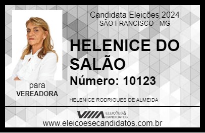 Candidato HELENICE DO SALÃO 2024 - SÃO FRANCISCO - Eleições