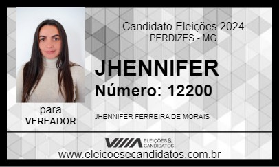 Candidato JHENNIFER 2024 - PERDIZES - Eleições