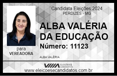 Candidato ALBA VALÉRIA DA EDUCAÇÃO 2024 - PERDIZES - Eleições