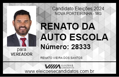 Candidato RENATO DA AUTO ESCOLA 2024 - NOVA PORTEIRINHA - Eleições