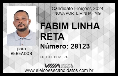 Candidato FABIM LINHA RETA 2024 - NOVA PORTEIRINHA - Eleições