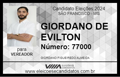 Candidato GIORDANO DE EVILTON 2024 - SÃO FRANCISCO - Eleições