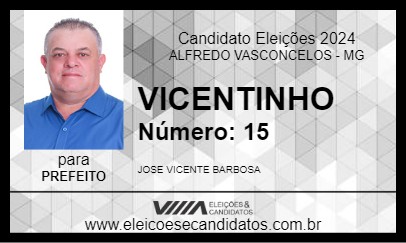 Candidato VICENTINHO 2024 - ALFREDO VASCONCELOS - Eleições