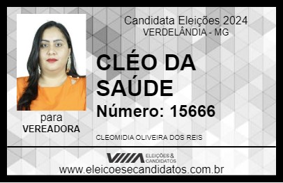 Candidato CLÉO DA SAÚDE 2024 - VERDELÂNDIA - Eleições