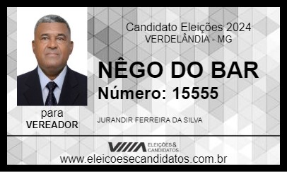 Candidato NÊGO DO BAR  2024 - VERDELÂNDIA - Eleições