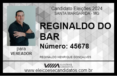 Candidato REGINALDO DO BAR 2024 - SANTA MARGARIDA - Eleições