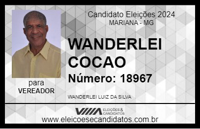 Candidato WANDERLEI COCAO 2024 - MARIANA - Eleições