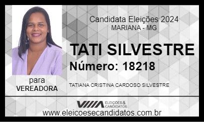 Candidato TATI SILVESTRE 2024 - MARIANA - Eleições