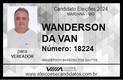 Candidato WANDERSON DA VAN 2024 - MARIANA - Eleições